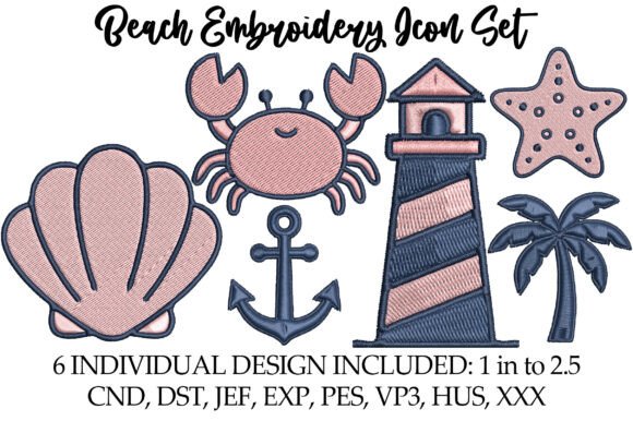 Beach Embroidery Icon Set Review for Boutiques